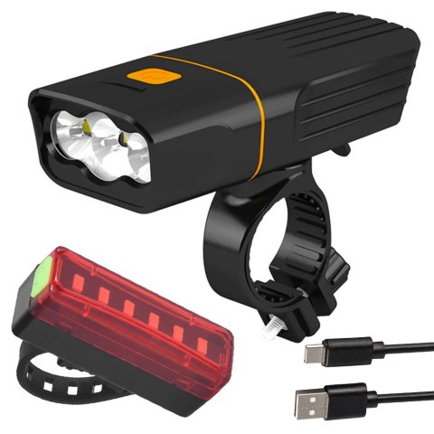 Lampka rowerowa przód tył zestaw do roweru led usb Lampka rowerowa przód tył zestaw do roweru led usb