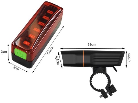 Lampka rowerowa przód tył zestaw do roweru led usb Lampka rowerowa przód tył zestaw do roweru led usb