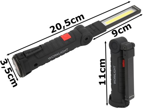 Lampa latarka warsztatowa z magnesem + hak składana do warsztatu usb 5w1 Lampa latarka warsztatowa z magnesem + hak składana do warsztatu usb 5w1