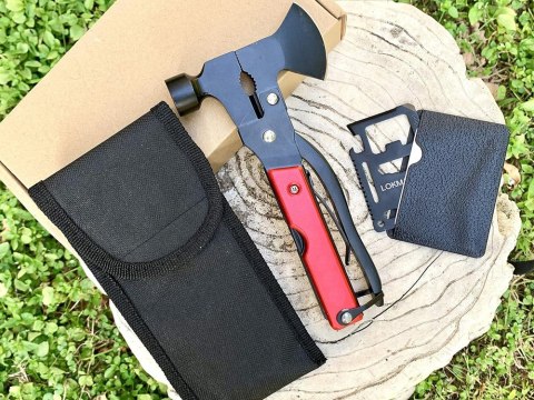 Multitool narzędzie wielofunkcyjne 17w1 survival młotek siekiera kombinerki Multitool narzędzie wielofunkcyjne 17w1 survival młotek siekiera kombinerki