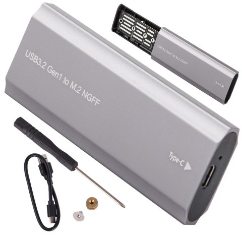 Obudowa adapter dysku kieszeń m.2 sata ngff usb 3.1 usb typ-c 2230-2280mm Obudowa adapter dysku kieszeń m.2 sata ngff usb 3.1 usb typ-c 2230-2280mm