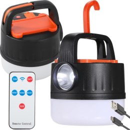 LAMPA KEMPINGOWA BIWAKOWA AKUMULATOROWA LED USB TURYSTYCZNA SZPERACZ HAK