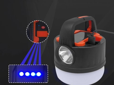Lampa kempingowa biwakowa akumulatorowa led usb turystyczna solarna hak Lampa kempingowa biwakowa akumulatorowa led usb turystyczna solarna hak