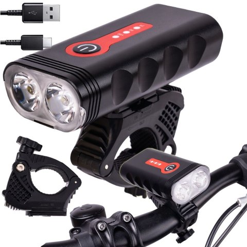 Lampka rowerowa przednia latarka led oświetlenie przód na rower usb Lampka rowerowa przednia latarka led oświetlenie przód na rower usb
