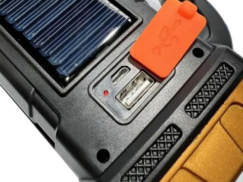 Latarka solarna przenośna lampka akumulatorowa led cob powerbank reflektor Latarka solarna przenośna lampka akumulatorowa led cob powerbank reflektor