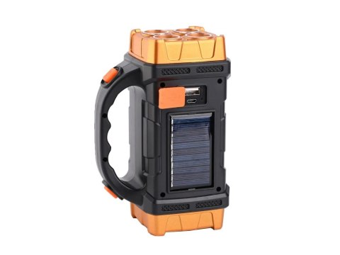 Latarka solarna przenośna lampka akumulatorowa led cob powerbank reflektor Latarka solarna przenośna lampka akumulatorowa led cob powerbank reflektor