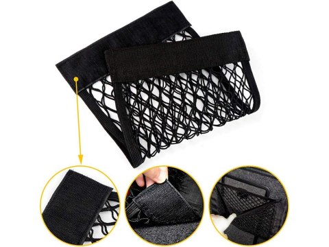 Organizer siatka torba mocna na rzep do samochodu auta bagażnika 30x25 Organizer siatka torba mocna na rzep do samochodu auta bagażnika 30x25