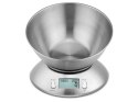 Waga kuchenna elektroniczna cyfrowa z misą miska 5kg lcd srebrna metalowa