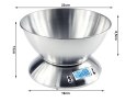 Waga kuchenna elektroniczna cyfrowa z misą miska 5kg lcd srebrna metalowa