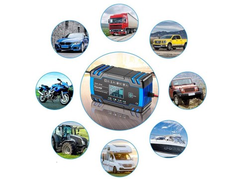 Prostownik samochodowy automatyczny z funkcją naprawy akumulatorów 12v 24v Prostownik samochodowy automatyczny z funkcją naprawy akumulatorów 12v 24v