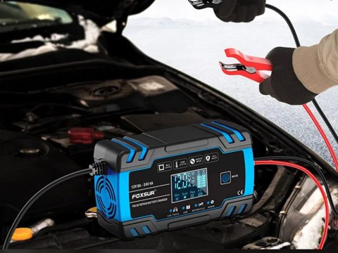 Prostownik samochodowy automatyczny z funkcją naprawy akumulatorów 12v 24v Prostownik samochodowy automatyczny z funkcją naprawy akumulatorów 12v 24v