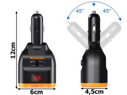 Rozdzielacz gniazda zapalniczki 12-24v 2xusb-a 1xusb-c qc 3.0 80w ładowarka