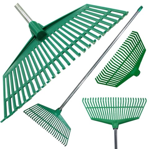 Grabie ogrodowe do liści trawy lekkie plastikowe trzonek aluminium 40cm Grabie ogrodowe do liści trawy lekkie plastikowe trzonek aluminium 40cm