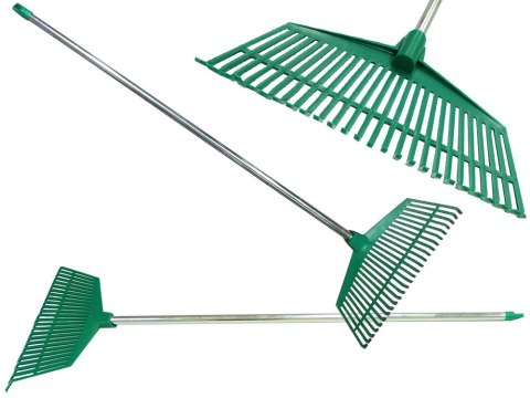 Grabie ogrodowe do liści trawy lekkie plastikowe trzonek aluminium 40cm Grabie ogrodowe do liści trawy lekkie plastikowe trzonek aluminium 40cm