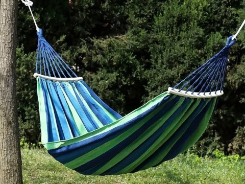 Hamak dwuosobowy z poduszką brazylijski xxl duży 200kg 260x150 pokrowiec Hamak dwuosobowy z poduszką brazylijski xxl duży 200kg 260x150 pokrowiec