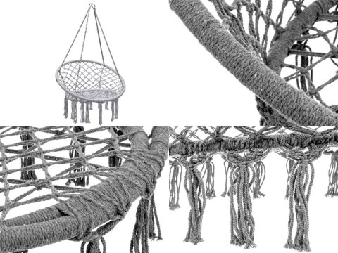 Huśtawka ogrodowa bocianie gniazdo fotel wiszący krzesło boho 80cm Huśtawka ogrodowa bocianie gniazdo fotel wiszący krzesło boho 80cm