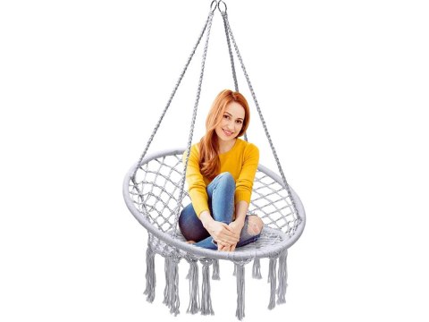 Huśtawka ogrodowa bocianie gniazdo fotel wiszący krzesło boho 80cm Huśtawka ogrodowa bocianie gniazdo fotel wiszący krzesło boho 80cm