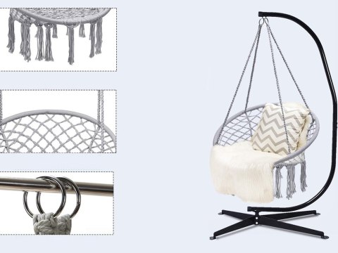 Huśtawka ogrodowa bocianie gniazdo fotel wiszący krzesło boho 80cm Huśtawka ogrodowa bocianie gniazdo fotel wiszący krzesło boho 80cm