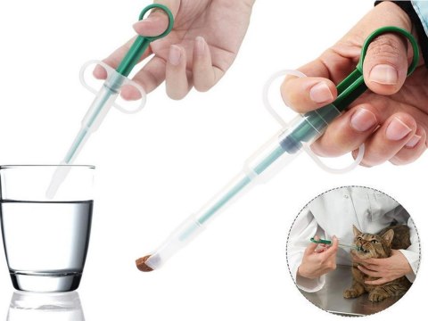 Aplikator do podawania leków tabletek strzykawka do mleka dozownik podajnik Aplikator do podawania leków tabletek strzykawka do mleka dozownik podajnik