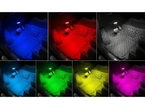 Lampka 6 led rgb do samochodu oświetlenie wnętrza dodtykowa bezprzewodowa Lampka 6 led rgb do samochodu oświetlenie wnętrza dodtykowa bezprzewodowa