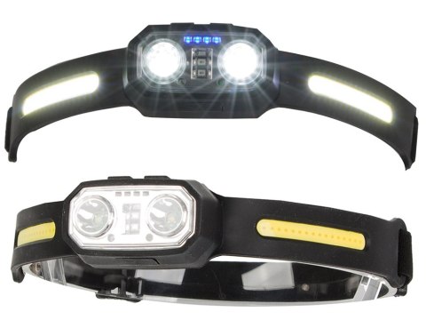 Latarka czołowa opaska na głowę czoło mocna czołówka reflektor led czujnik Latarka czołowa opaska na głowę czoło mocna czołówka reflektor led czujnik