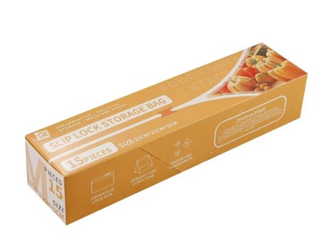 Torebki foliowe strunowe suwak zamykane szczelne do żywności 1200ml 15szt Torebki foliowe strunowe suwak zamykane szczelne do żywności 1200ml 15szt