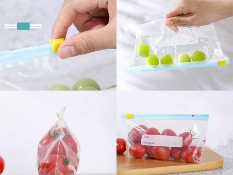 Torebki foliowe strunowe suwak zamykane szczelne do żywności 600ml 20szt Torebki foliowe strunowe suwak zamykane szczelne do żywności 600ml 20szt