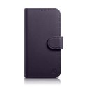 2W1 ETUI SKÓRZANY POKROWIEC Z KLAPKĄ IPHONE 14 PLUS ANTI-RFID WALLET CASE CIEMNOFIOLETOWY