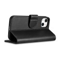 2W1 ETUI SKÓRZANY POKROWIEC Z KLAPKĄ IPHONE 14 PLUS ANTI-RFID WALLET CASE CZARNY