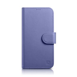 2W1 ETUI SKÓRZANY POKROWIEC Z KLAPKĄ IPHONE 14 PLUS ANTI-RFID WALLET CASE JASNOFIOLETOWY