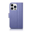 2W1 ETUI SKÓRZANY POKROWIEC Z KLAPKĄ IPHONE 14 PRO ANTI-RFID WALLET CASE JASNOFIOLETOWY