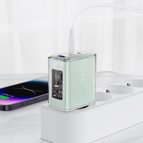 ŁADOWARKA SIECIOWA GAN 65W 3 PORTY 1X USB 2X USB-C RÓŻOWA ŁADOWARKA SIECIOWA GAN 65W 3 PORTY 1X USB 2X USB-C RÓŻOWA