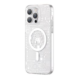 MAGNETYCZNE ETUI IPHONE 14 PRO MAGSAFE PQY GEEK SERIES SREBRNE