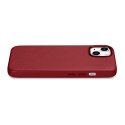 POKROWIEC ETUI Z NATURALNEJ SKÓRY DO IPHONE 14 PLUS MAGSAFE CASE LEATHER CZERWONY