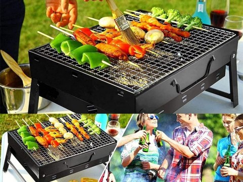 Grill turystyczny przenośny składany walizka węglowy kempingowy bbq Grill turystyczny przenośny składany walizka węglowy kempingowy bbq