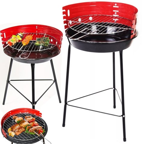 Grill węglowy brykietowy ogrodowy okrągły przenośny turystyczny na biwak Grill węglowy brykietowy ogrodowy okrągły przenośny turystyczny na biwak
