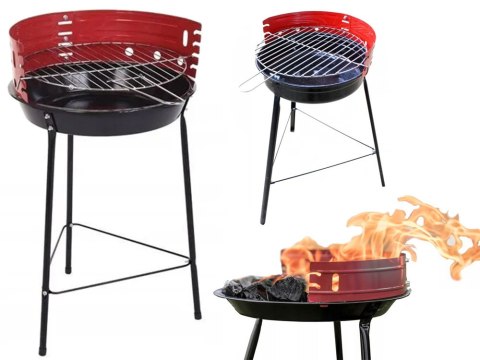 Grill węglowy brykietowy ogrodowy okrągły przenośny turystyczny na biwak Grill węglowy brykietowy ogrodowy okrągły przenośny turystyczny na biwak