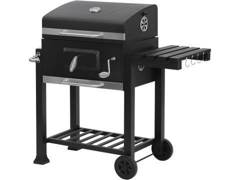 Grill węglowy ogrodowy dwa ruszty termometr pokrywa półka popielnik duży Grill węglowy ogrodowy dwa ruszty termometr pokrywa półka popielnik duży
