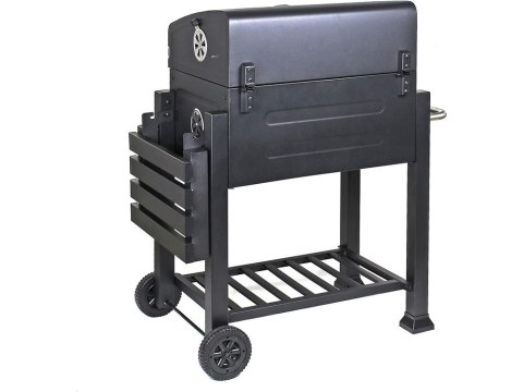 Grill węglowy ogrodowy dwa ruszty termometr pokrywa półka popielnik duży Grill węglowy ogrodowy dwa ruszty termometr pokrywa półka popielnik duży