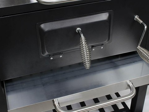 Grill węglowy ogrodowy dwa ruszty termometr pokrywa półka popielnik duży Grill węglowy ogrodowy dwa ruszty termometr pokrywa półka popielnik duży