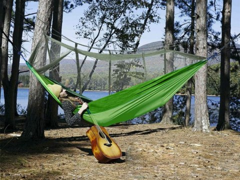 Hamak ogrodowy dwuosobowy turystyczny z moskitierą survival 250x140 wygodny Hamak ogrodowy dwuosobowy turystyczny z moskitierą survival 250x140 wygodny