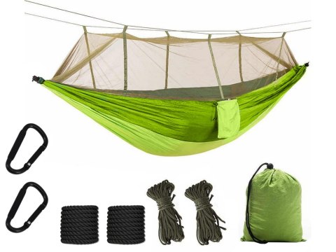 Hamak ogrodowy dwuosobowy turystyczny z moskitierą survival 250x140 wygodny Hamak ogrodowy dwuosobowy turystyczny z moskitierą survival 250x140 wygodny