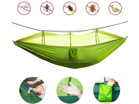 Hamak ogrodowy dwuosobowy turystyczny z moskitierą survival 250x140 wygodny Hamak ogrodowy dwuosobowy turystyczny z moskitierą survival 250x140 wygodny