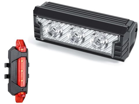 Lampka na rower rowerowa led światło przód tył usb aku kierownicę zestaw Lampka na rower rowerowa led światło przód tył usb aku kierownicę zestaw