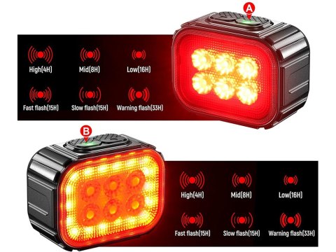 Lampka rowerowa led zestaw tył przód usb na rower na kierownice akumulator Lampka rowerowa led zestaw tył przód usb na rower na kierownice akumulator