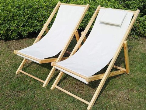 Leżak drewniany leżaki plażowy składany ogrodowy poduszka fotel na plażę Leżak drewniany leżaki plażowy składany ogrodowy poduszka fotel na plażę