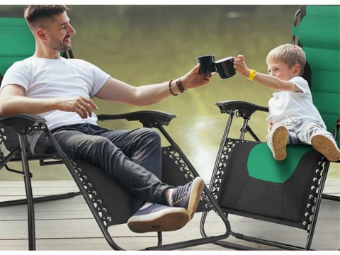 Leżak ogrodowy plażowy składany poduszka grawitacyjny wzmocniony miękki Leżak ogrodowy plażowy składany poduszka grawitacyjny wzmocniony miękki