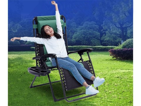 Leżak ogrodowy plażowy składany poduszka grawitacyjny wzmocniony miękki Leżak ogrodowy plażowy składany poduszka grawitacyjny wzmocniony miękki