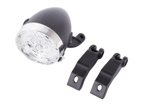 Oświetlenie rowerowe przednie lampka na rower 3 led baterie retro chrom Oświetlenie rowerowe przednie lampka na rower 3 led baterie retro chrom