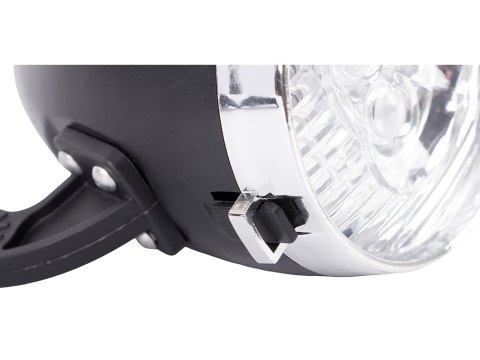 Oświetlenie rowerowe przednie lampka na rower 3 led baterie retro chrom Oświetlenie rowerowe przednie lampka na rower 3 led baterie retro chrom